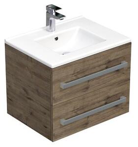 Kúpeľňová skrinka s umývadlom SAT Cube Way 60x53x46 cm dub Wellington mat CUBE46602DWMOD