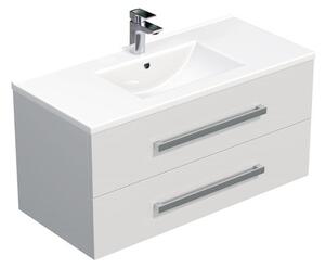 Kúpeľňová skrinka s umývadlom SAT Cube Way 100x53x46 cm biely lesk CUBE461002BIMOD