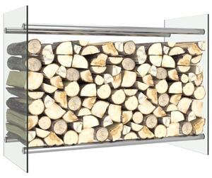 Stojan na krbové drevo, priehľadný 80x35x60 cm, sklo
