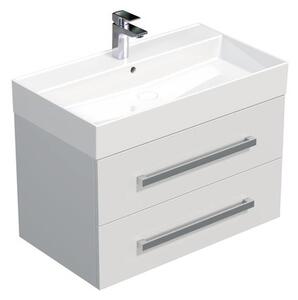 Kúpeľňová skrinka s umývadlom SAT Cube Way 80x53x46 cm biely lesk CUBE46802BISAT