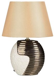 Stolná lampa zlatý keramický stojan látkové tienidlo moderné svetlo na nočný stolík