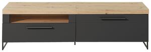 SKRINKA POD TV, grafitová, farba duba, 192/55/44 cm Livetastic - Online Only obývacie izby, Online Only