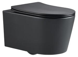 WC závesné SAT Brevis vrátane dosky softclose, 48 cm, čierny SATBRE010RREXPBKM