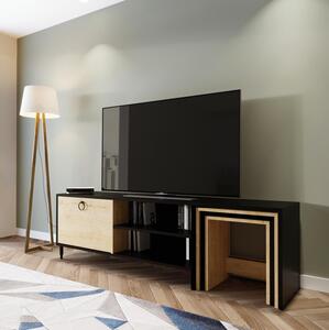 TV stolík/skrinka Zigg (čierna + dub). Vlastná spoľahlivá doprava až k Vám domov. 1088198
