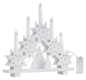 Rea Tutumi, LED drevený vianočný svietnik 32x28 cm, teplé biele svetlo, 371720, biela, CHR-03510