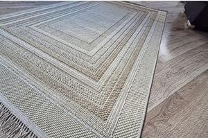 Béžový koberec Boho 872-B s geometrickým vzorom obdĺžnikov Rozmer: 60x100 cm
