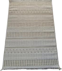 HU Béžový pruhovaný koberec Boho 878-B Rozmer: 60x100 cm
