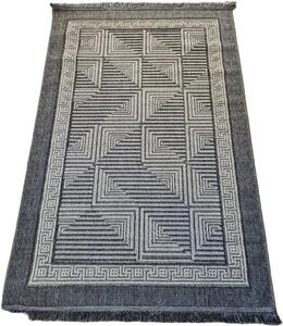 HU Sivý moderný koberec Boho 874-S s kockovaným vzorom Rozmer: 60x100 cm