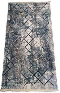 HU Modrý moderný koberec Banco 1037-BEIGE-BLUE Rozmer: 60x110 cm