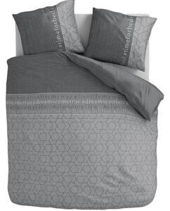 Škandinávske sivé posteľné obliečky s nápisom 160 x 200 cm Sivá