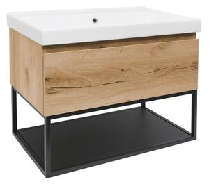 Kúpeľňová skrinka s umývadlom SAT B-Way 79x30x45 cm dub BWAY80OAKFU1