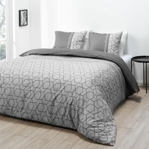 Škandinávske sivé posteľné obliečky s nápisom 160 x 200 cm SKLADOM Sivá
