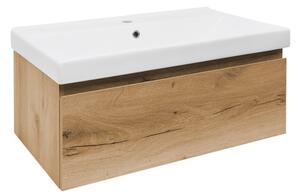 Kúpeľňová skrinka s umývadlom SAT B-Way 79x30x45 cm dub BWAY80OAKU1