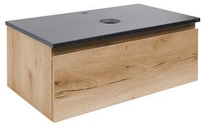 Kúpeľňová skrinka s technickým kameňom SAT B-Way 79x30x45 cm dub BWAY80OAKTK