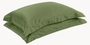 Obliečky na vankúše z bavlneného saténu Olive Green, 2 ks