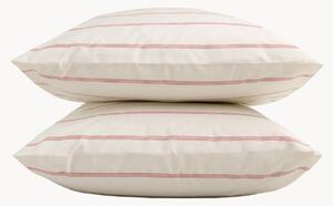 Obliečky na vankúše z bavlneného perkálu Cream + Antique Pink Stripes, 2 ks