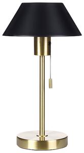 Stolná lampa čierna a zlatá kovová zo železa kužeľovité tienidlo so spínačom osvetlenie do kancelárie moderné