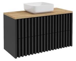 Kúpeľňová skrinka s dosku SAT Delano 100x56x46 cm čierna mat DELANO100ZCDE