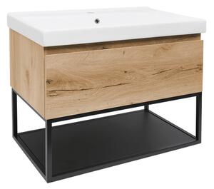 Kúpeľňová skrinka s umývadlom SAT B-WAY 59x30x45 cm dub matný BWAY60OAKFU1