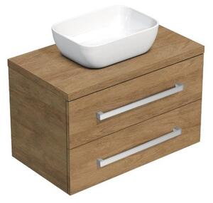 Kúpeľňová skrinka s krytom SAT Cube Way 80x47,5x46 cm Hickory dub CUBE46803DH45