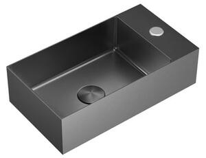Závesné umývadlo vo farbe gun metal SAT Aurum 40x22 cm bez prepadu SATAUR4022BGM