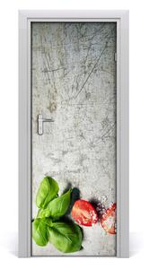 Fototapeta na dvere samolepiace paradajky a bazalka 75x205 cm