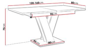 Rozkladací stôl Hildaria (biely lesk). Vlastná spoľahlivá doprava až k Vám domov. 1053924