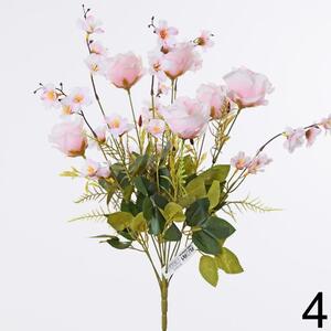 Kytica ruža ružová 46cm 1001368R - Umelé kvety