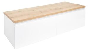 Kúpeľňová skrinka s krycou doskou SAT B-WAY 119x30x45 cm biely lesk BWAY120WDOAK