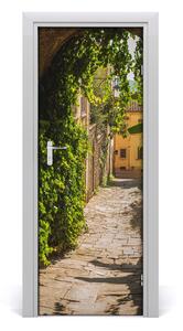 Fototapeta samolepiace na dvere talianskej uličky 85x205cm
