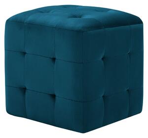 Nočné stolíky 2 ks modré 30x30x30 cm zamatová látka