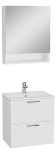 Kúpeľňová zostava s umývadlom a zrkadlovou galerkou VitrA Mia 59,5x61x39,5 cm biela lesk MIASET60BG
