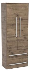 Kúpeľňová skrinka vysoká SAT Cube Way 60x163x33 cm dub wellington CUBE3CHV60DW