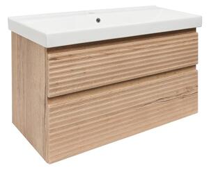 Kúpeľňová skrinka 2 zásuvková s umývadlom Naturel Savona 98x53x44, 8 cm dub Halifax mat SAVONA2100DHU1