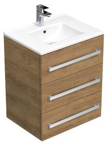 Kúpeľňová skrinka s umývadlom SAT Cube Way 60x76,5x46 cm dub Hickory CUBE46603DHMOD