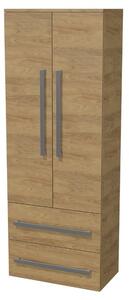 Kúpeľňová skrinka vysoká SAT Cube Way 60x163x33 cm dub Hickory CUBE3CHV60DH