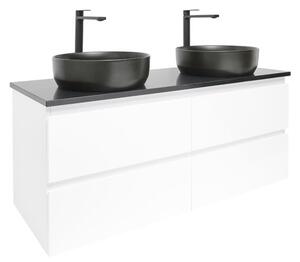 Kúpeľňová skrinka s umývadlom a technickým kamenom SAT B-Way 119x50x45 cm biely lesk BWAY2120WTKUB