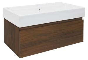 Kúpeľňová skrinka s umývadlom SAT B-Way 80x30x45 cm matný orech BWAY80NUTU2