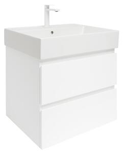 Kúpeľňová skrinka s umývadlom SAT B-Way 59x50x45 cm biela lesklá BWAY260WU2BBI