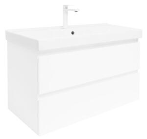 Kúpeľňová skrinka s umývadlom SAT B-Way 99x50x45 cm biela lesk BWAY2100WU1BBI