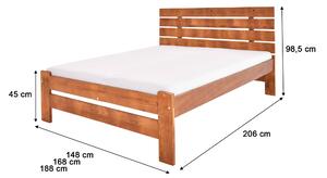 Manželská posteľ Lula - dub Rozmer: 140x200