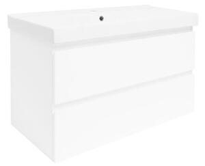 Kúpeľňová skrinka s umývadlom SAT B-Way 99x50x45 cm biela lesk BWAY2100WU1BI