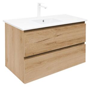 Kúpeľňová skrinka 2 zásuvky s umývadlom SAT B-Way 99x50x45 cm dub matný BWAY2100OAKU4B2