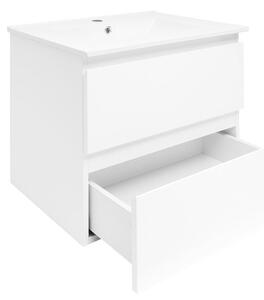 Kúpeľňová skrinka s umývadlom SAT B-Way 59x50x45 cm biela lesklá BWAY260WU4BI