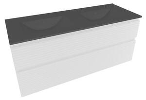 Kúpeľňová skrinka 2 zásuvky s umývadlom Naturel Savona 118x53x44,8 cm biely lesk SAVONA2120BIC