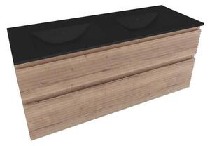 Kúpeľňová skrinka 2 zásuvky s umývadlom Naturel Savona 118x53x44,8 cm dub Halifax mat SAVONA2120DHC