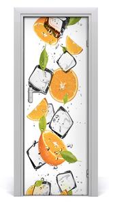 Fototapeta na dvere samolepiace pomaranča a ľad 85x205 cm