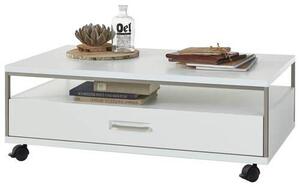 KONFERENČNÝ STOLÍK, strieborná, biela, kov, kompozitné drevo, 115/70/40 cm Livetastic - Stolíky do obývačky, Online Only