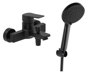 Vaňová batéria SAT Cube Way s vaňovým setom 150 mm čierna matná SATBSCU222CSET1