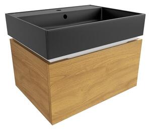 Kúpeľňová skrinka s umývadlom SAT Feel 60x30x46 cm medový dub mat SATFEEL60DMU3